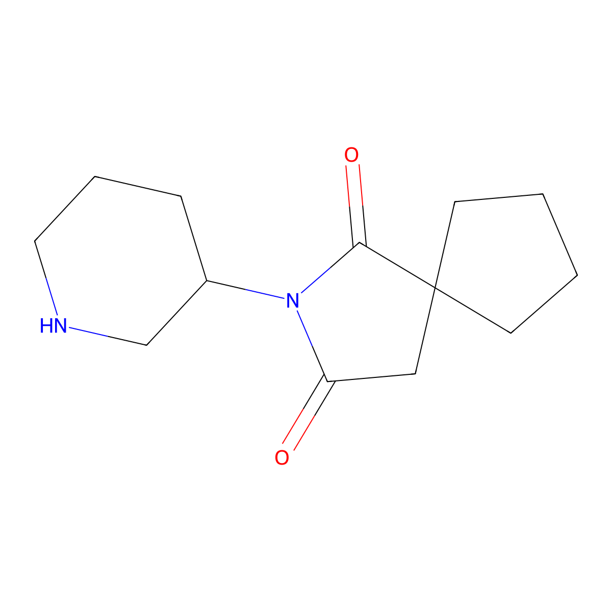 2-(Piperidin-3-yl)-2-azaspiro[4.4]nonane-1,3-dione molecular structure, CAS 1154691-94-7