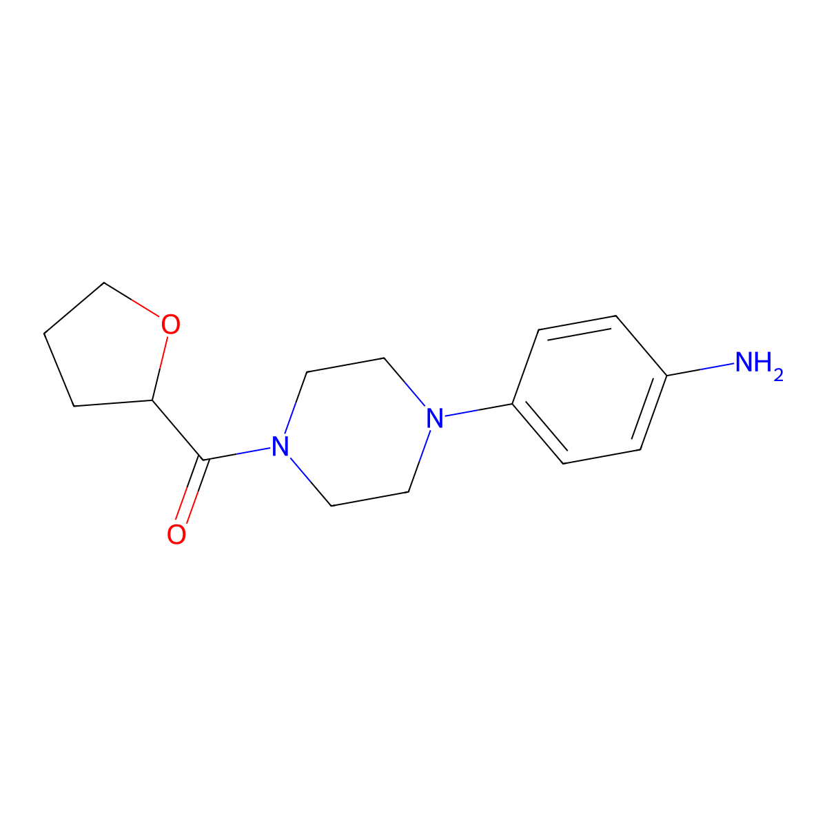 4-(4-Tetrahydro-2-furanoyl-1-piperazinyl)aniline molecular structure, CAS 1154693-60-3