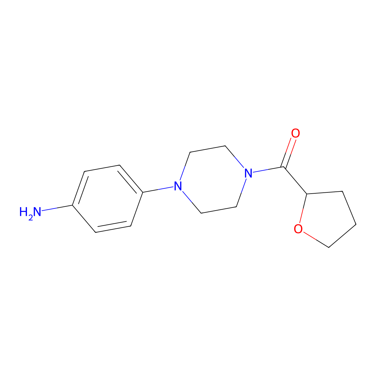 4-(4-Tetrahydro-2-furanoyl-1-piperazinyl)aniline molecular structure, CAS 1154693-60-3