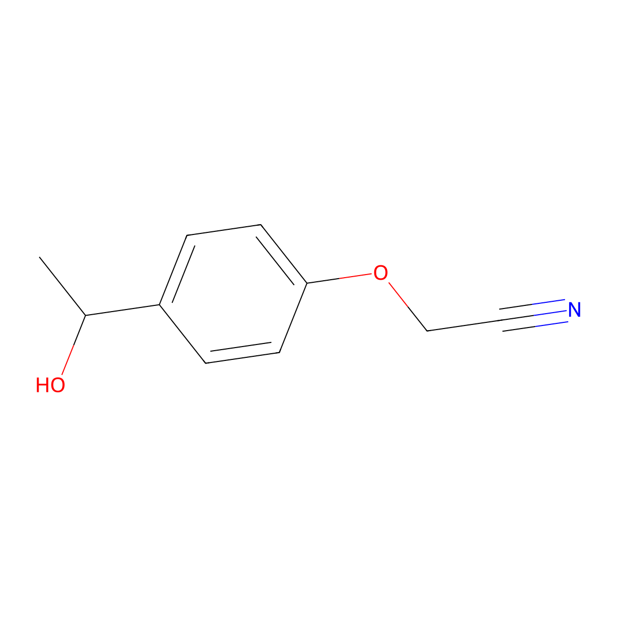 2-[4-(1-Hydroxyethyl)phenoxy]acetonitrile molecular structure, CAS 1154699-48-5
