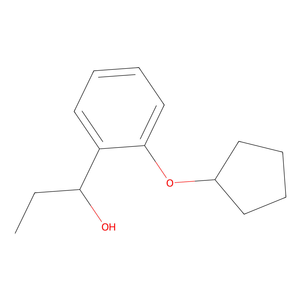 Benzenemethanol, 2-(cyclopentyloxy)-alpha-ethyl- molecular structure, CAS 1154701-86-6