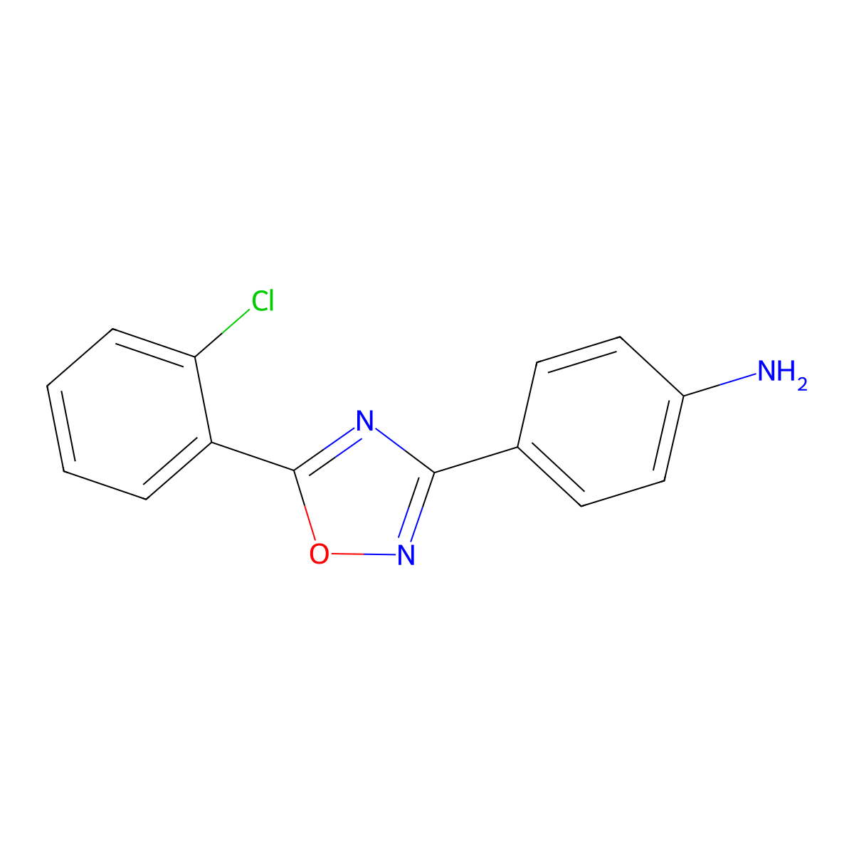 4-[5-(2-Chlorophenyl)-1,2,4-oxadiazol-3-yl]aniline molecular structure, CAS 1154704-31-0