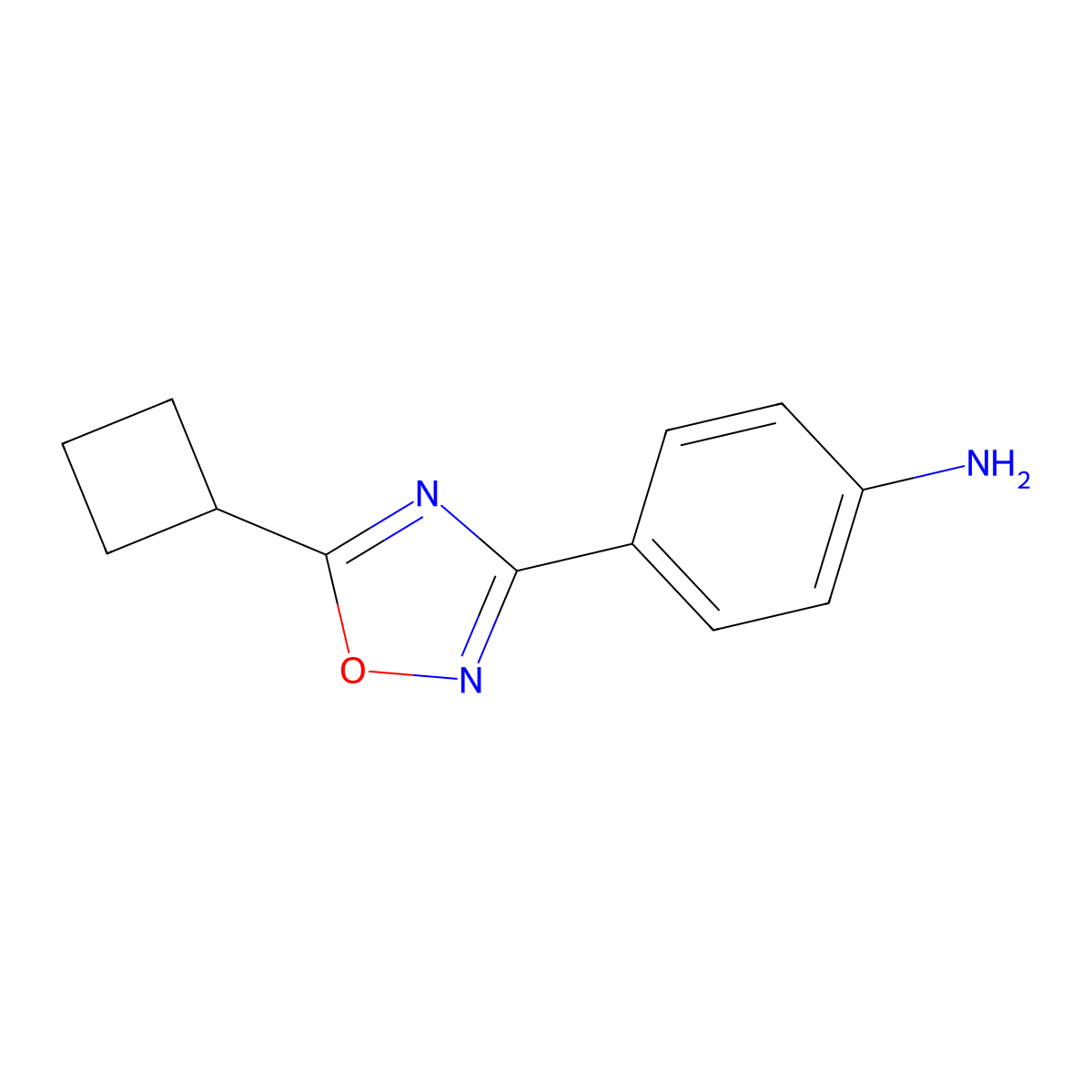 4-(5-Cyclobutyl-1,2,4-oxadiazol-3-yl)aniline molecular structure, CAS 1154704-34-3