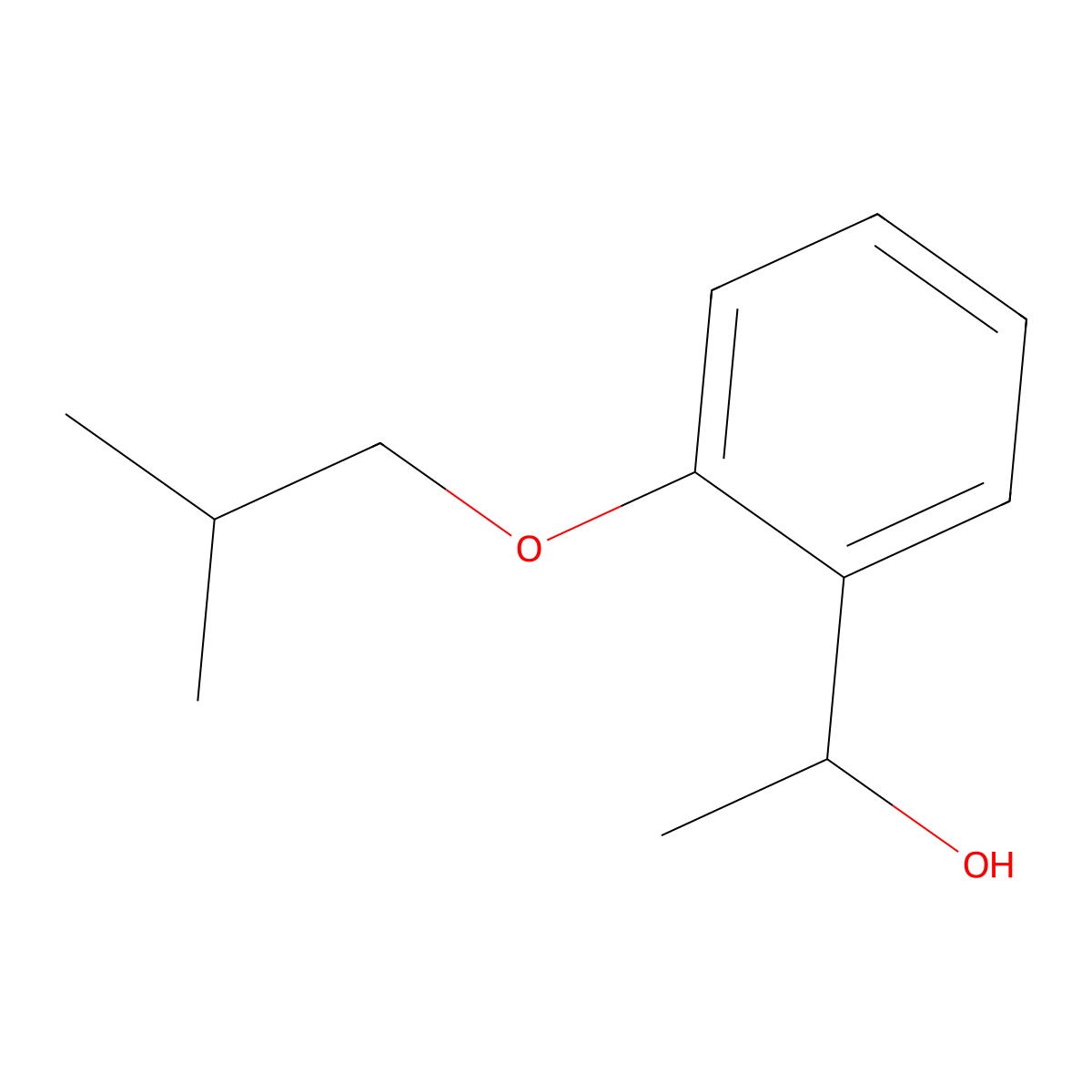 1-(2-Isobutoxyphenyl)ethanol molecular structure, CAS 1154705-38-0