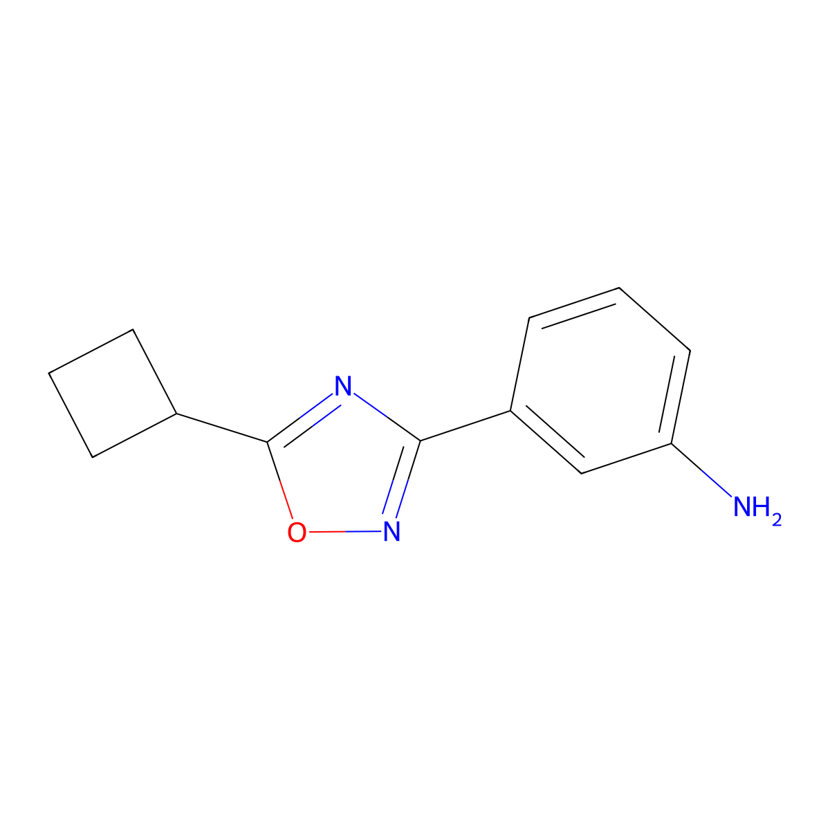 3-(5-Cyclobutyl-1,2,4-oxadiazol-3-yl)aniline molecular structure, CAS 1154708-38-9