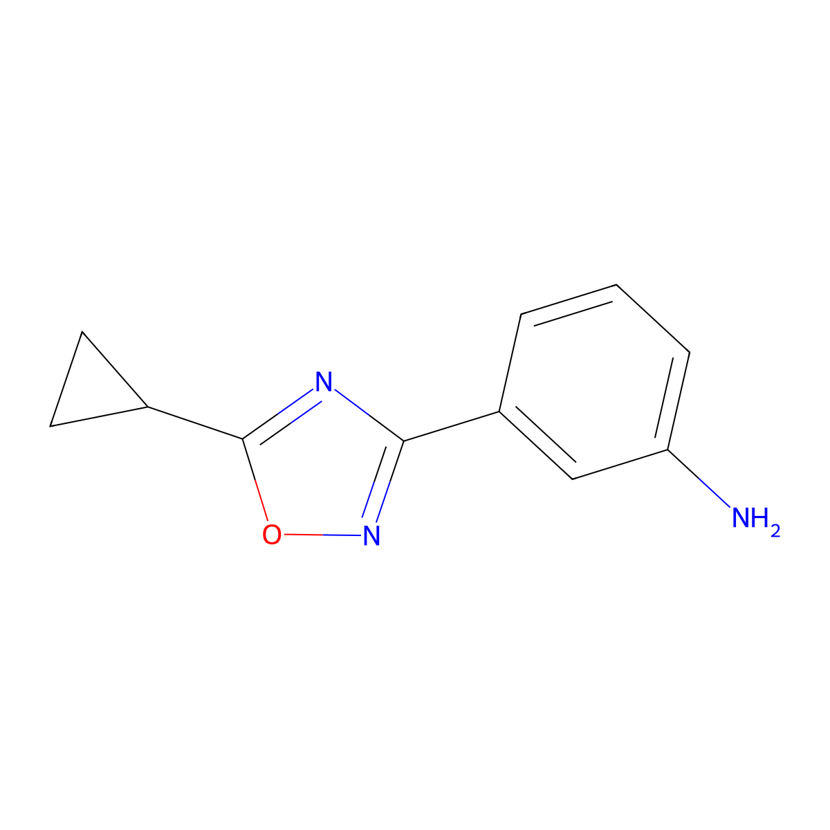 3-(5-Cyclopropyl-1,2,4-oxadiazol-3-yl)aniline molecular structure, CAS 1154709-64-4