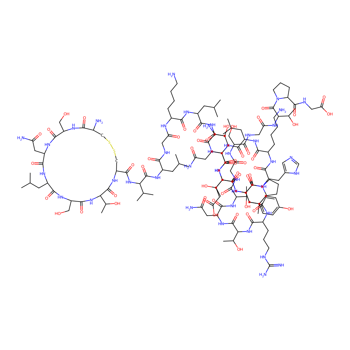 Salmon calcitoninylglycine molecular structure, CAS 115472-96-3