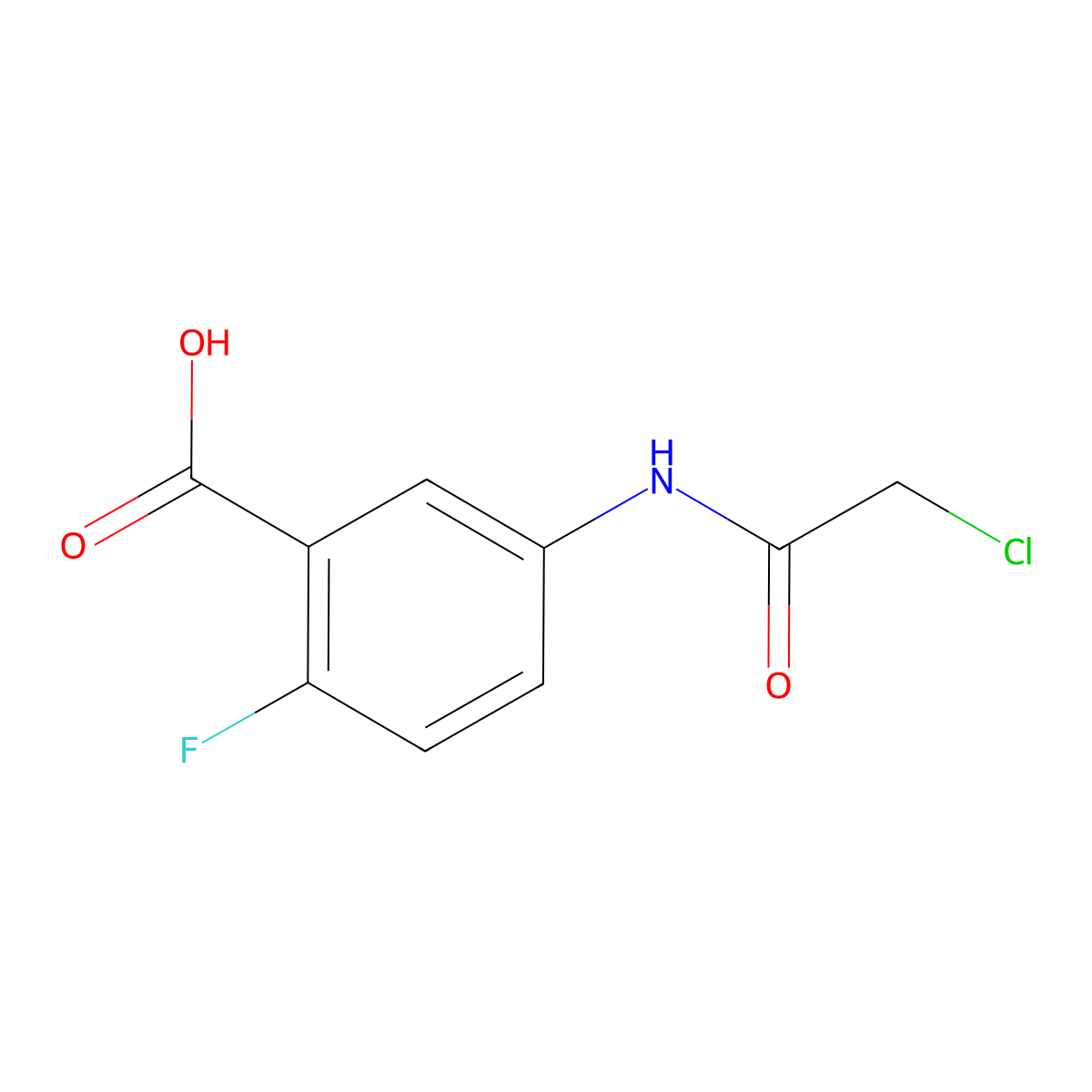 5-(2-Chloroacetamido)-2-fluorobenzoic acid molecular structure, CAS 1154726-18-7