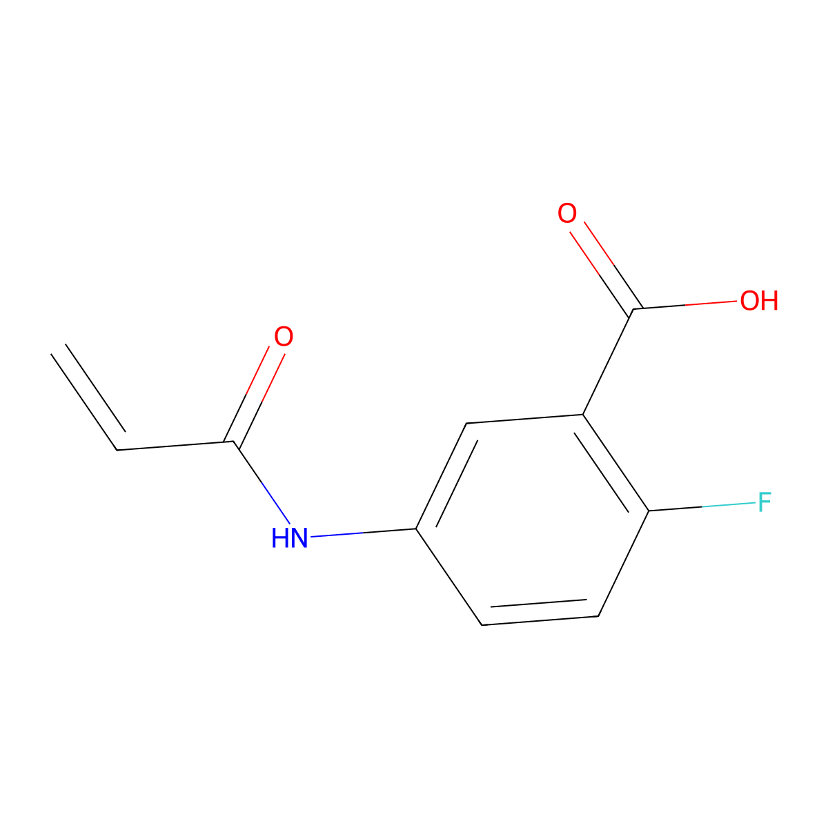 2-Fluoro-5-(prop-2-enamido)benzoic acid molecular structure, CAS 1154726-62-1