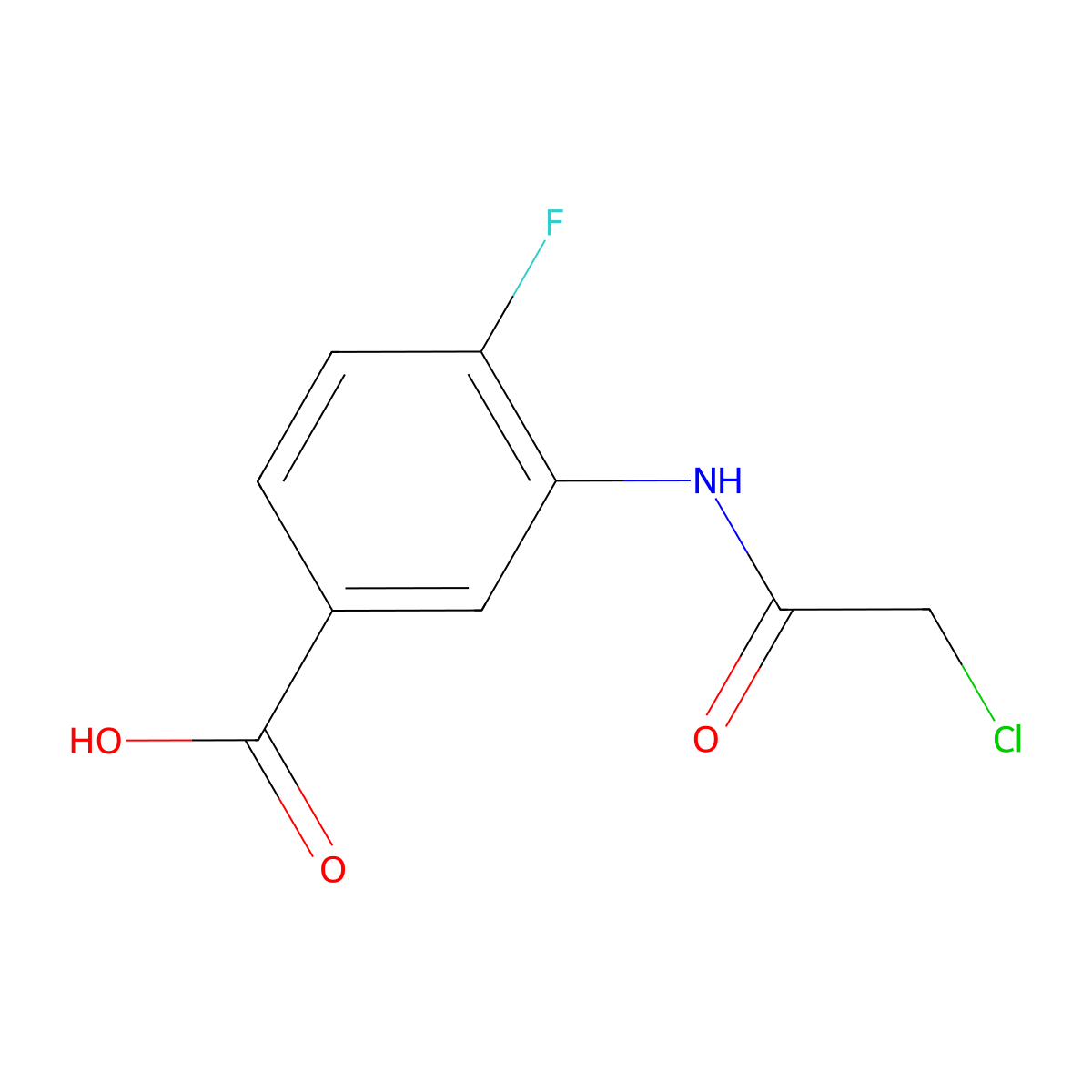 3-(2-Chloroacetamido)-4-fluorobenzoic acid molecular structure, CAS 1154727-24-8