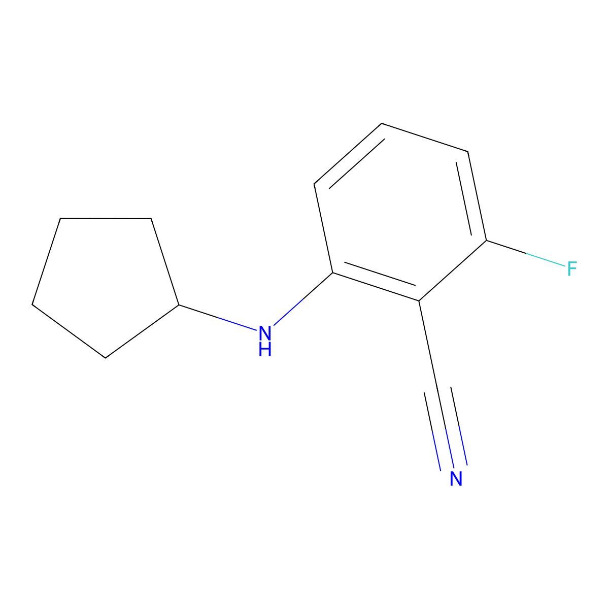 2-(Cyclopentylamino)-6-fluorobenzonitrile molecular structure, CAS 1154728-80-9
