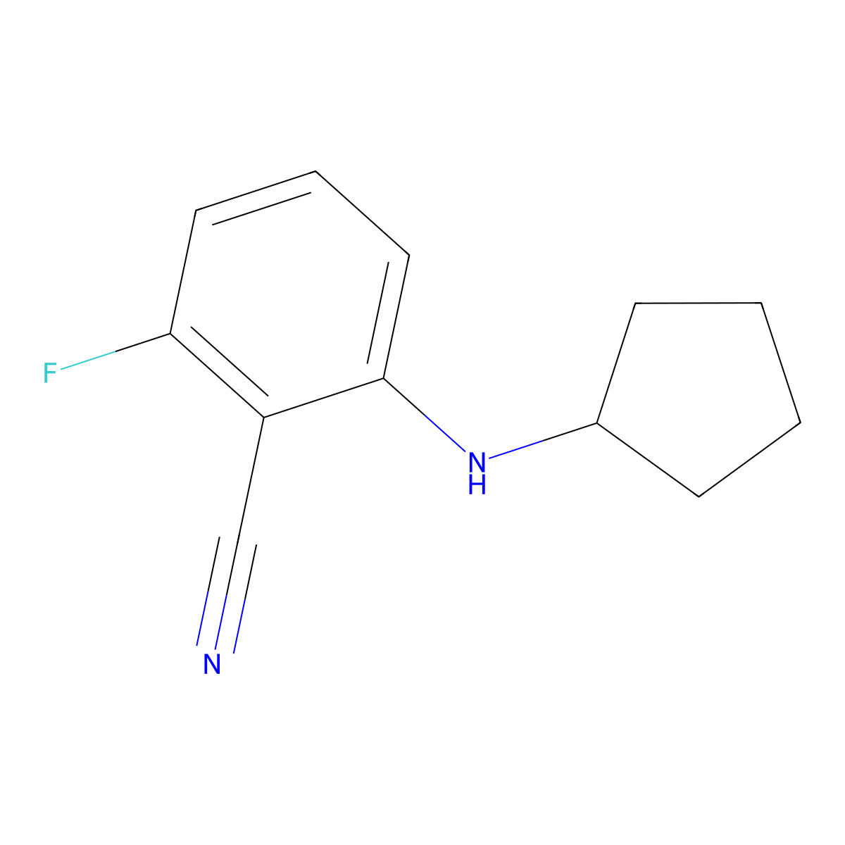 2-(Cyclopentylamino)-6-fluorobenzonitrile molecular structure, CAS 1154728-80-9