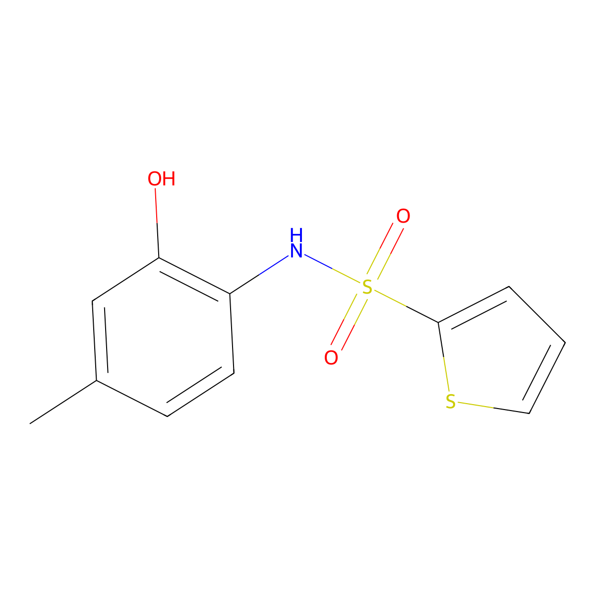 N-(2-hydroxy-4-methylphenyl)thiophene-2-sulfonamide molecular structure, CAS 1154729-21-1
