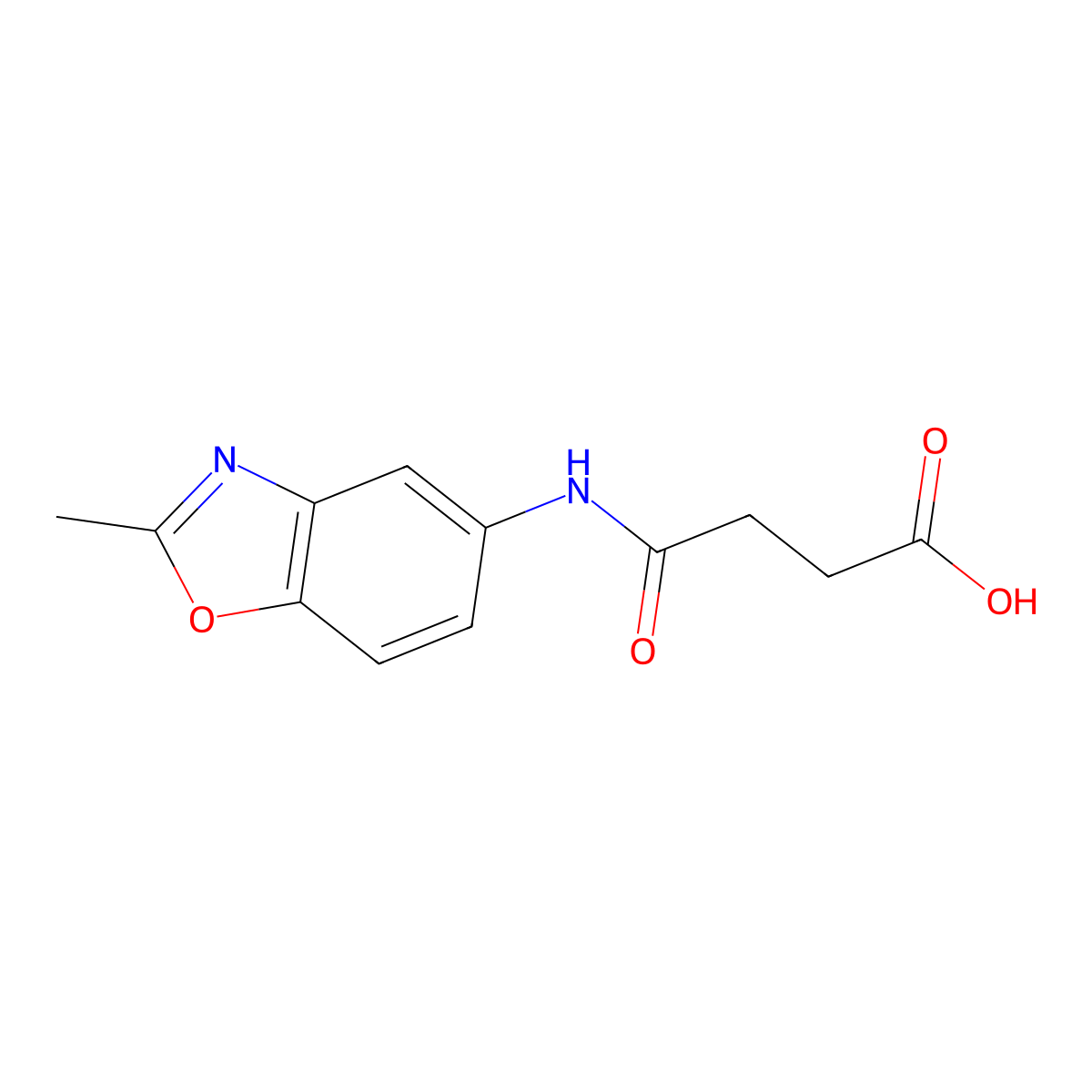 3-[(2-Methyl-1,3-benzoxazol-5-yl)carbamoyl]propanoic acid molecular structure, CAS 1154729-69-7