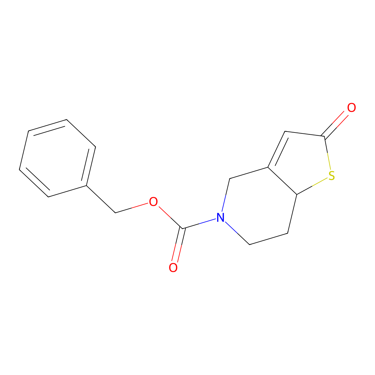 benzyl 2-oxo-2H,4H,5H,6H,7H,7aH-thieno[3,2-c]pyridine-5-carboxylate molecular structure, CAS 115473-14-8