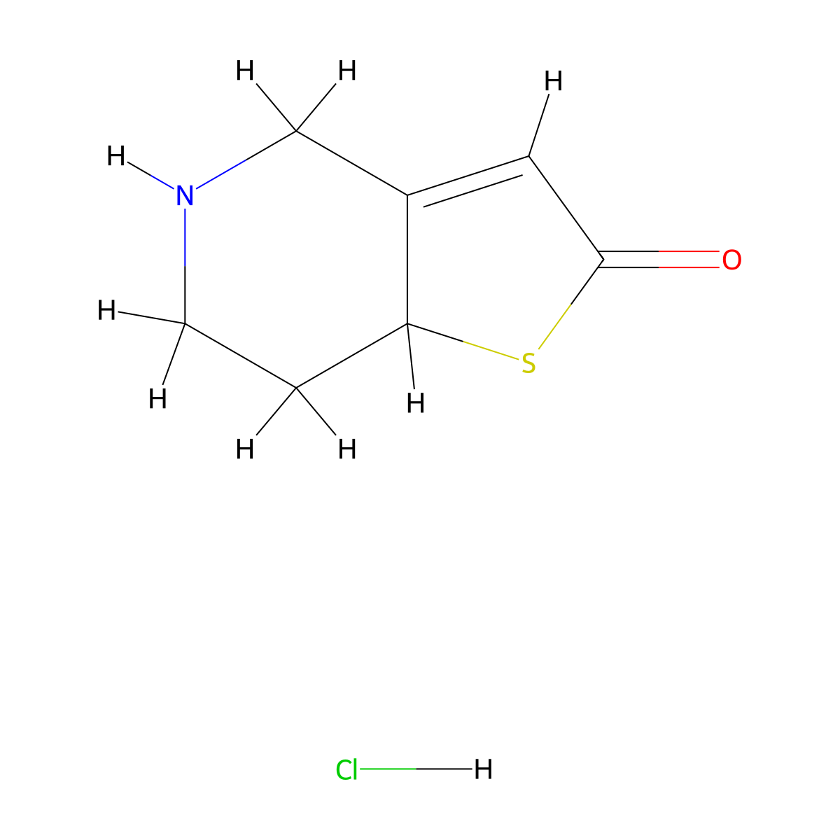 2H,4H,5H,6H,7H,7aH-thieno[3,2-c]pyridin-2-one hydrochloride molecular structure, CAS 115473-15-9