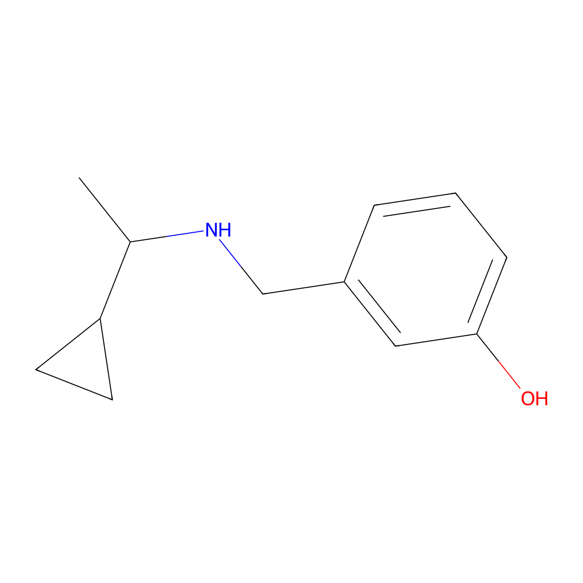 3-{[(1-Cyclopropylethyl)amino]methyl}phenol molecular structure, CAS 1154734-06-1