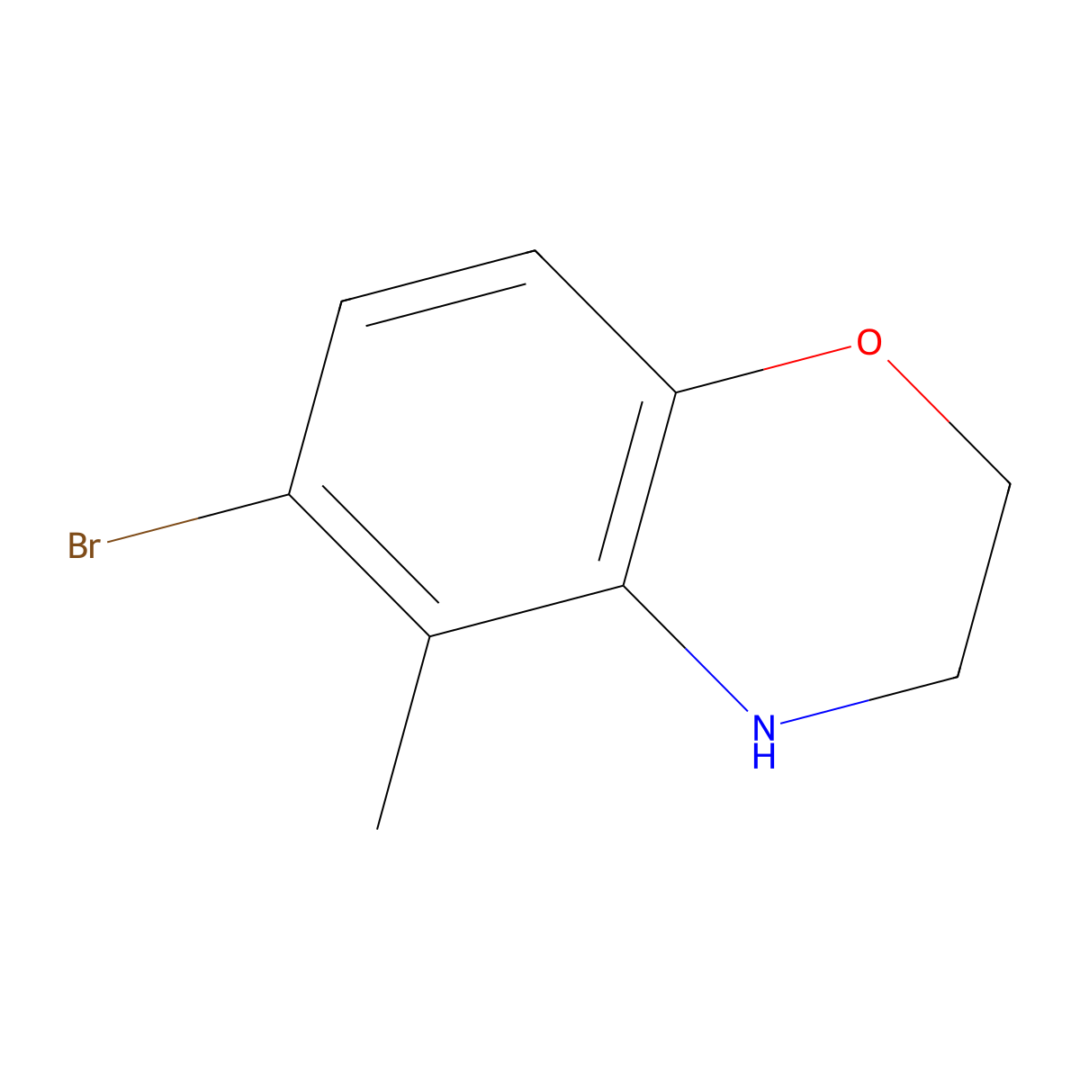 6-bromo-5-methyl-3,4-dihydro-2H-benzo[b][1,4]oxazine molecular structure, CAS 1154740-48-3