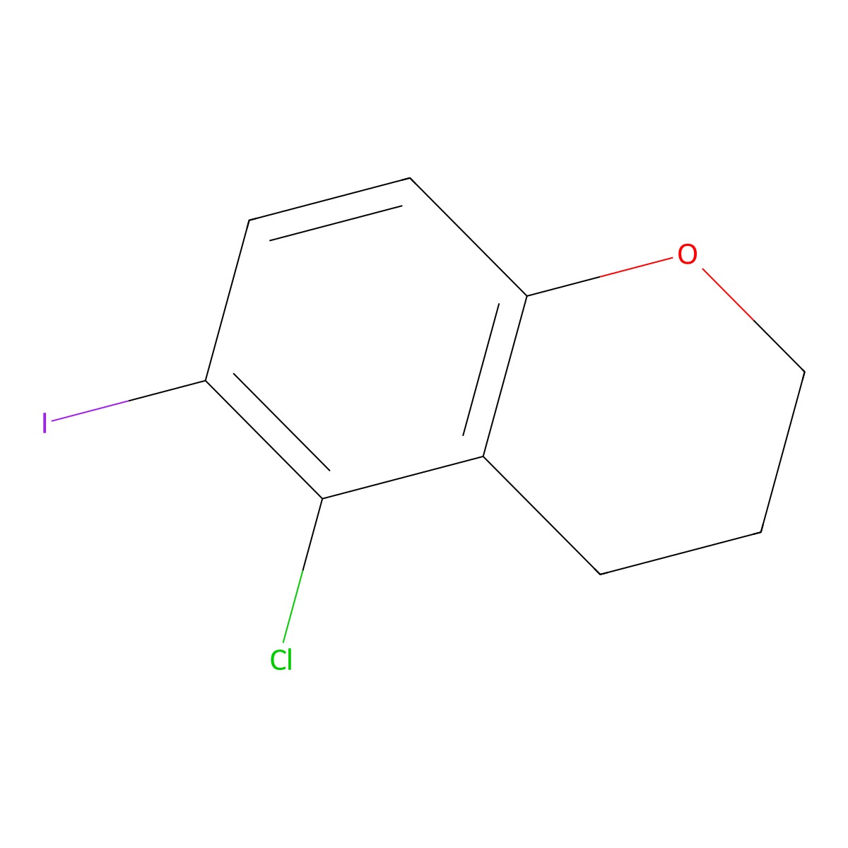 5-chloro-6-iodo-3,4-dihydro-2H-1-benzopyran molecular structure, CAS 1154740-53-0