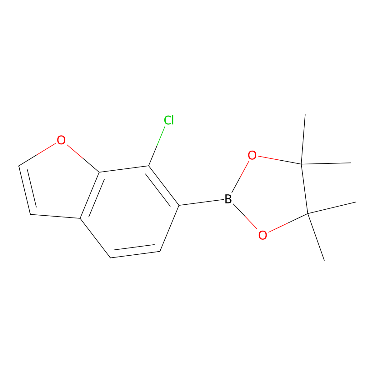 2-(7-Chloro-1-benzofuran-6-yl)-4,4,5,5-tetramethyl-1,3,2-dioxaborolane molecular structure, CAS 1154740-86-9