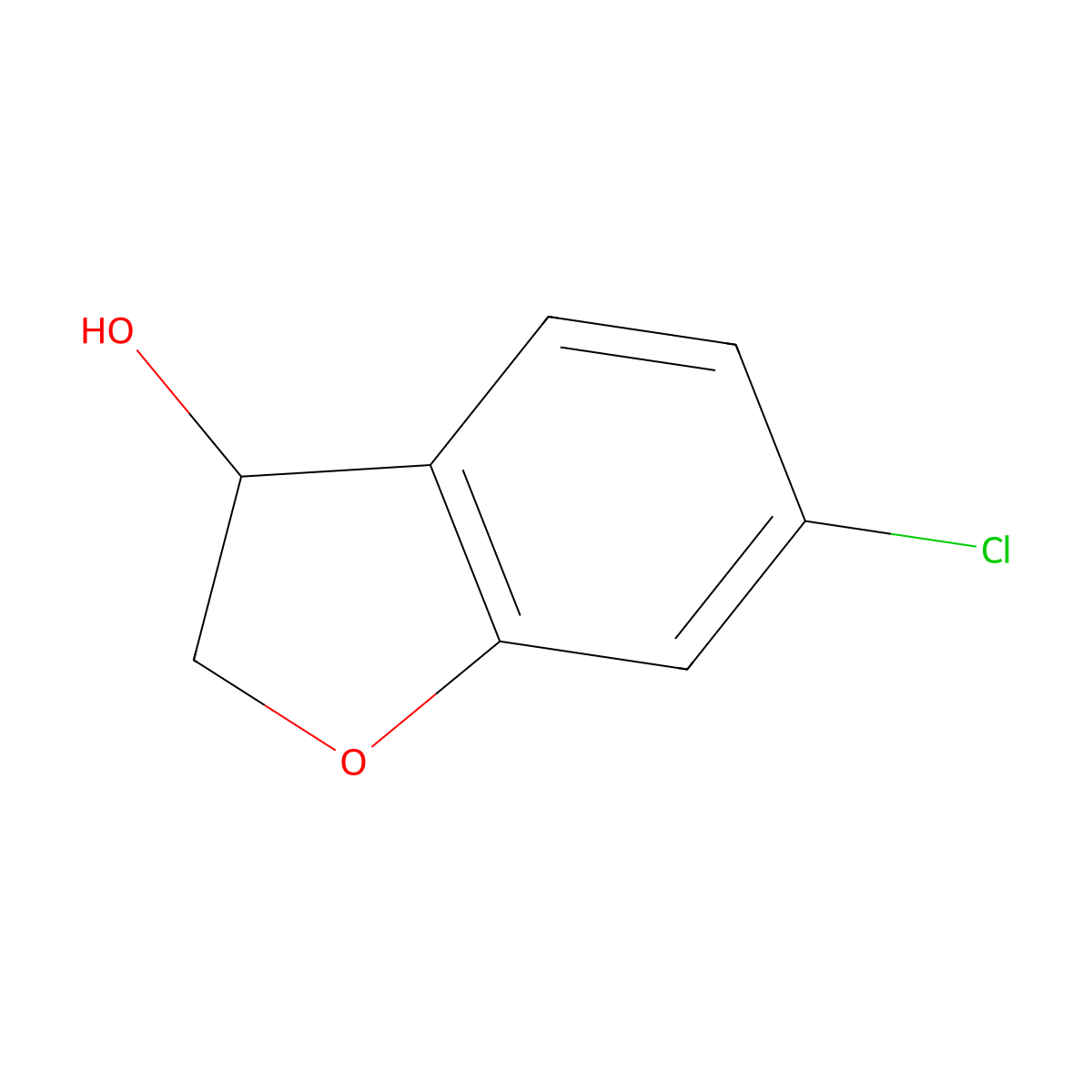 6-Chloro-2,3-dihydro-1-benzofuran-3-ol molecular structure, CAS 1154740-97-2
