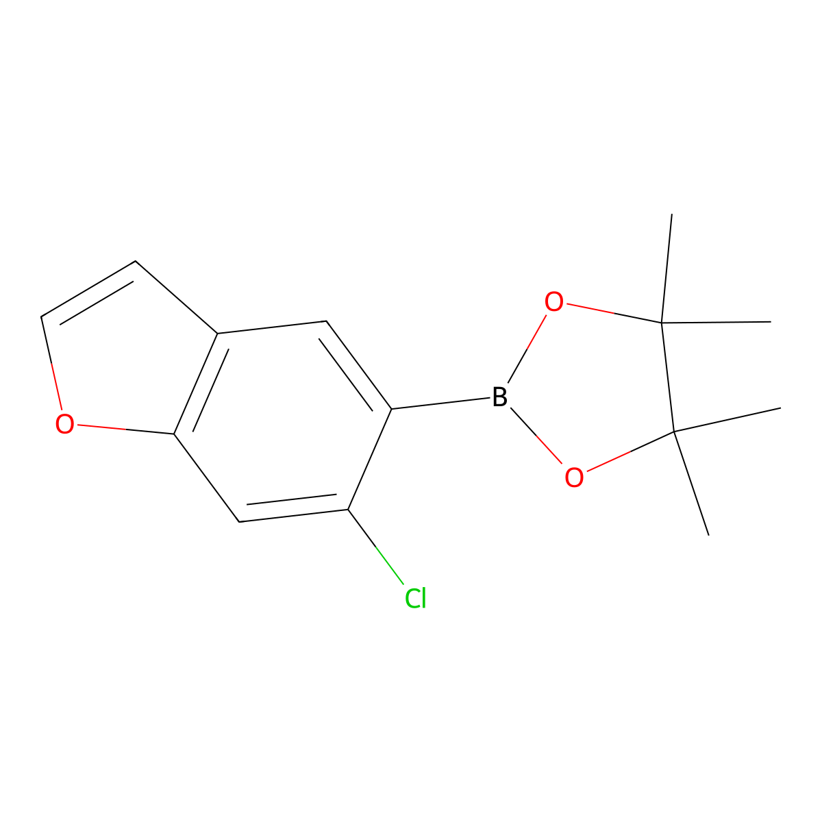 2-(6-Chlorobenzofuran-5-yl)-4,4,5,5-tetramethyl-1,3,2-dioxaborolane molecular structure, CAS 1154741-00-0