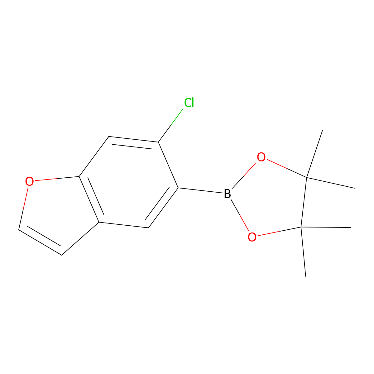 2-(6-Chlorobenzofuran-5-yl)-4,4,5,5-tetramethyl-1,3,2-dioxaborolane molecular structure, CAS 1154741-00-0