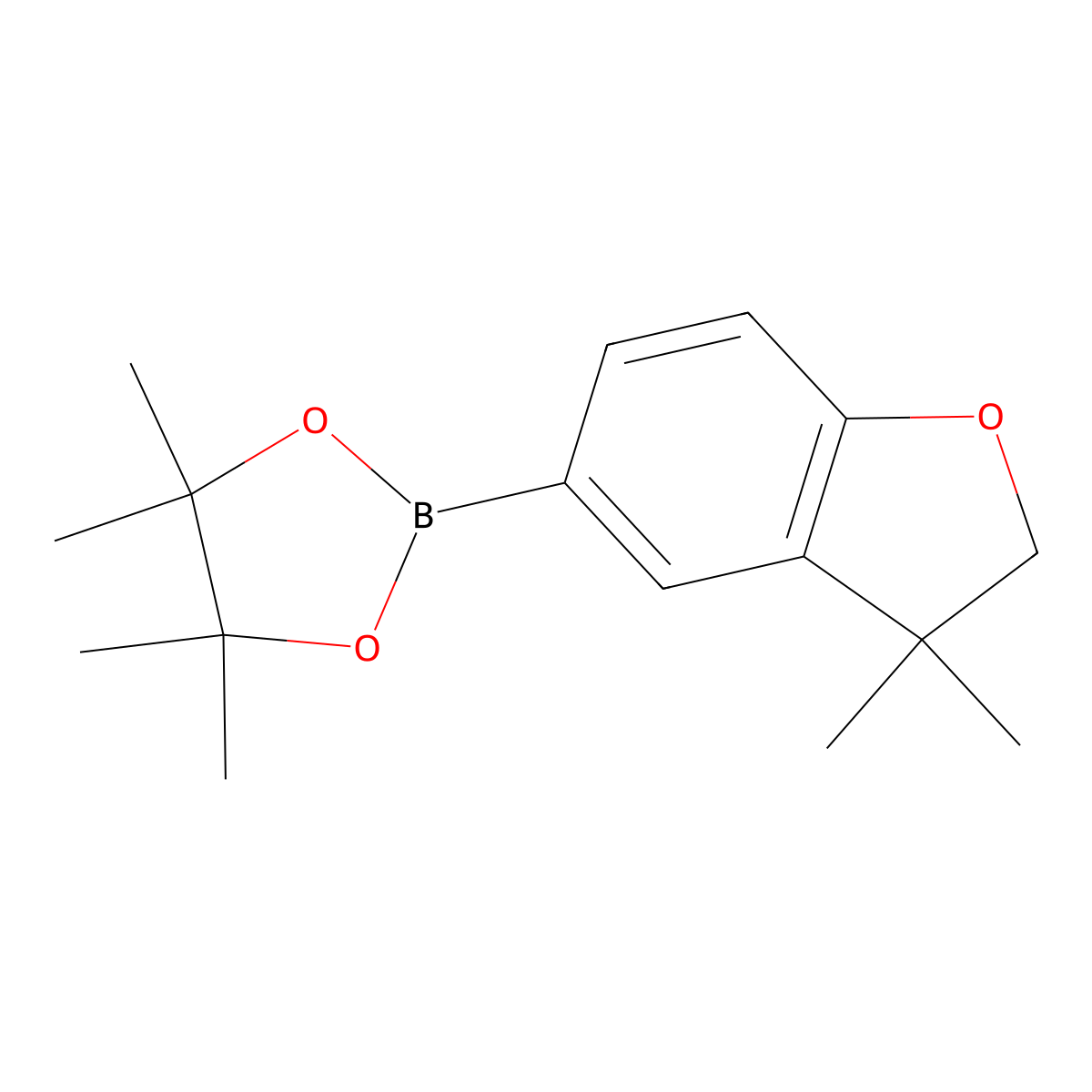 2-(3,3-Dimethyl-2,3-dihydro-1-benzofuran-5-yl)-4,4,5,5-tetramethyl-1,3,2-dioxaborolane molecular structure, CAS 1154741-01-1