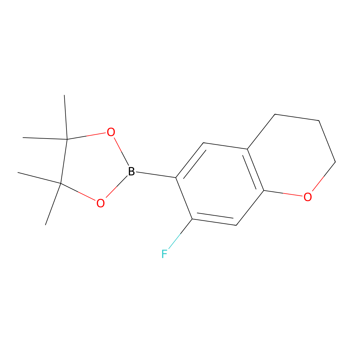 2-(7-Fluorochroman-6-yl)-4,4,5,5-tetramethyl-1,3,2-dioxaborolane molecular structure, CAS 1154741-03-3