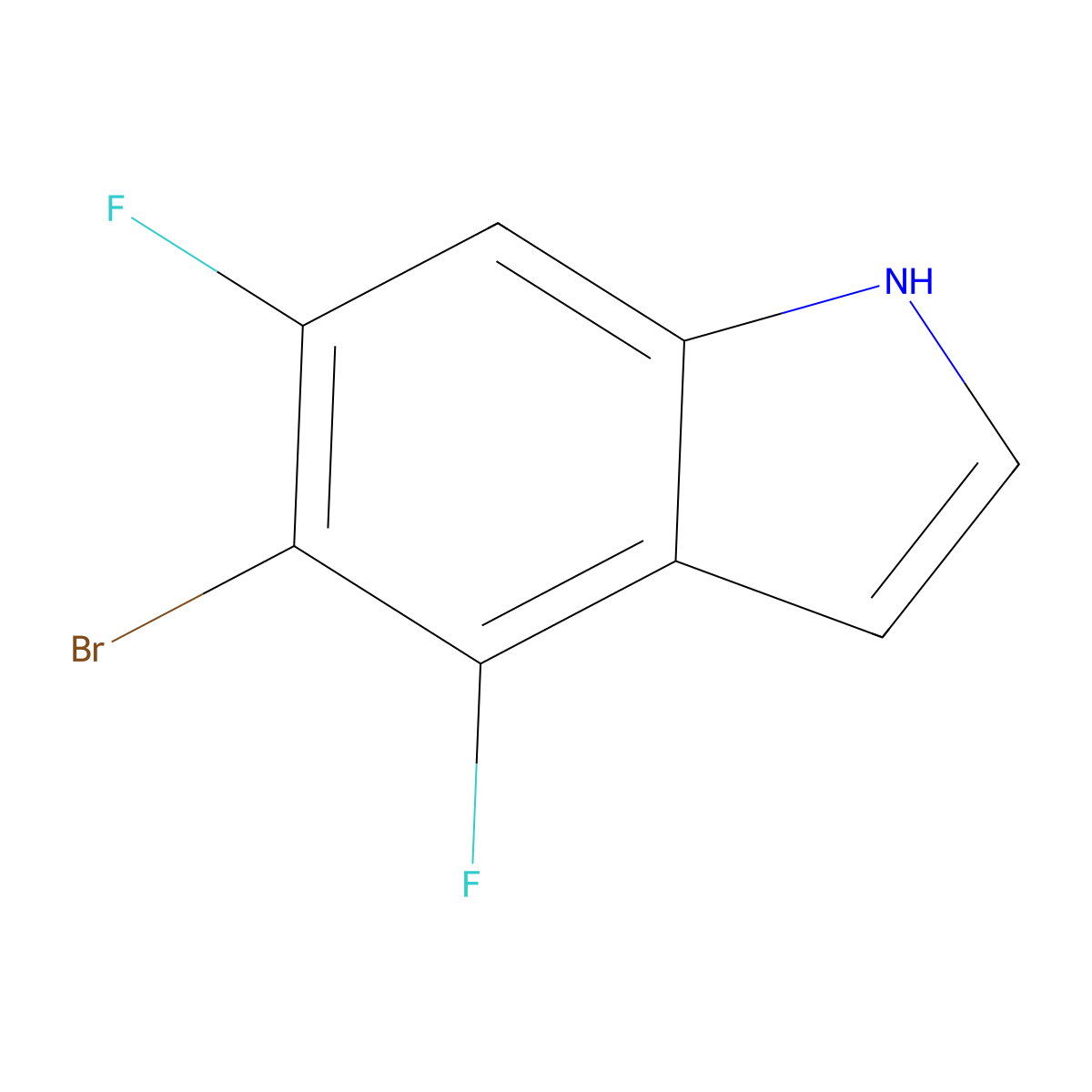 5-bromo-4,6-difluoro-1H-indole molecular structure, CAS 1154742-51-4
