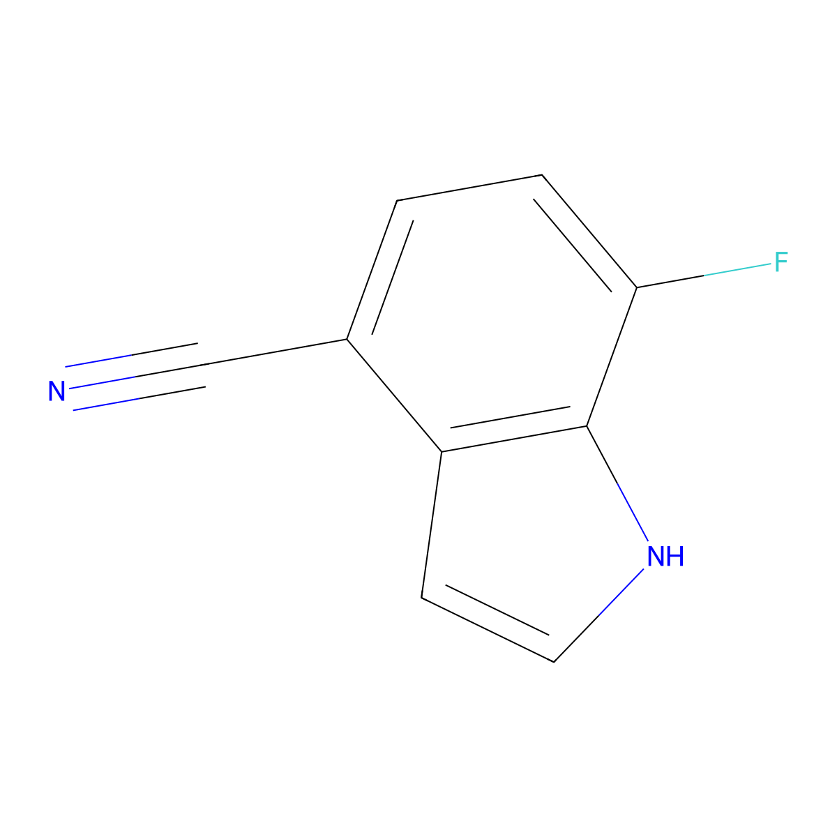 7-Fluoro-1H-indole-4-carbonitrile molecular structure, CAS 1154742-54-7