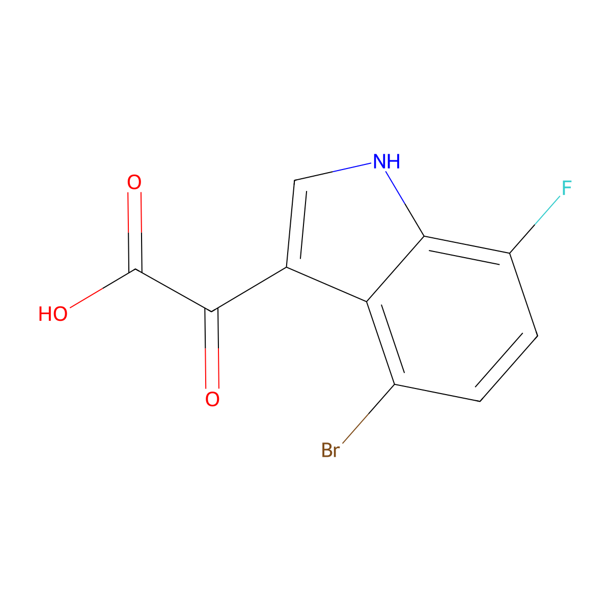 2-(4-Bromo-7-fluoro-3-indolyl)-2-oxoacetic Acid molecular structure, CAS 1154742-87-6