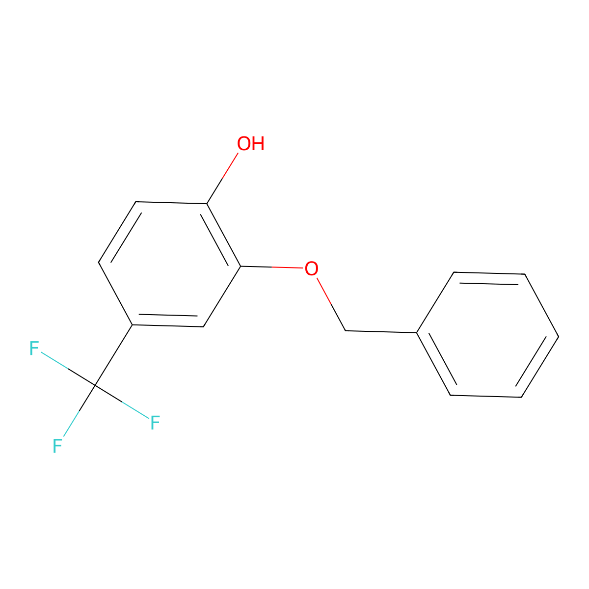 2-(Benzyloxy)-4-(trifluoromethyl)phenol molecular structure, CAS 1154743-29-9