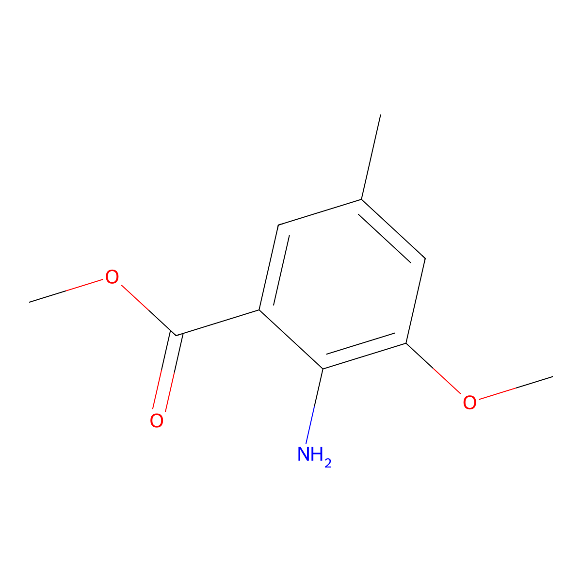 Methyl 2-amino-3-methoxy-5-methylbenzoate molecular structure, CAS 115475-74-6