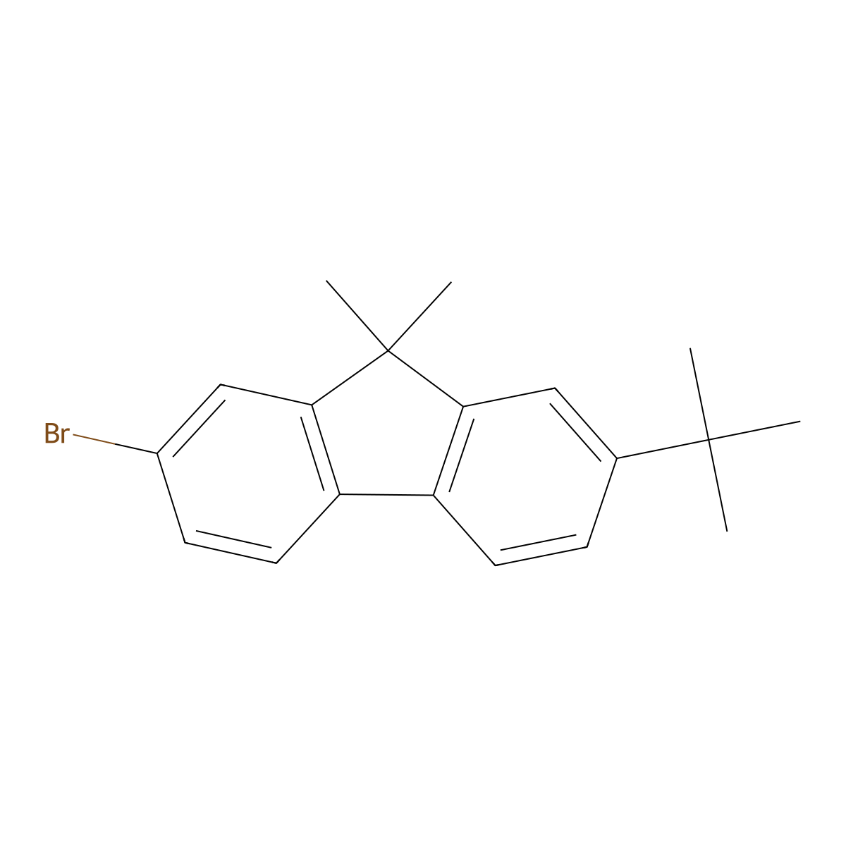 2-Bromo-7-(tert-butyl)-9,9-dimethyl-9H-fluorene molecular structure, CAS 1154752-78-9