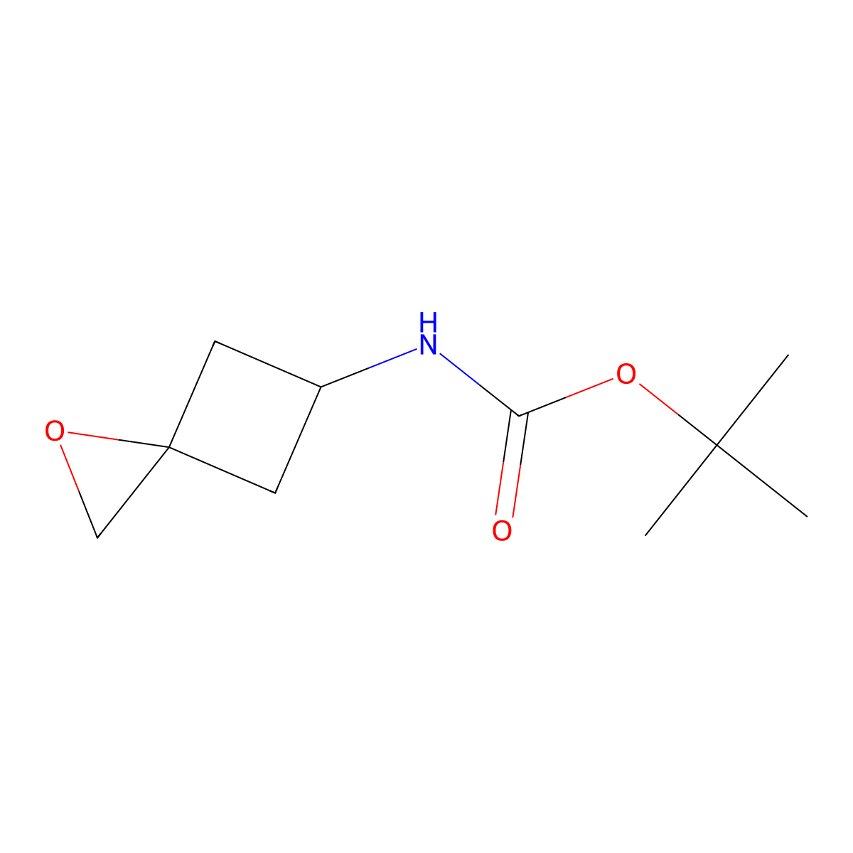 tert-butyl N-(1-oxaspiro(2.3)hexan-5-yl)carbamate molecular structure, CAS 1154759-69-9