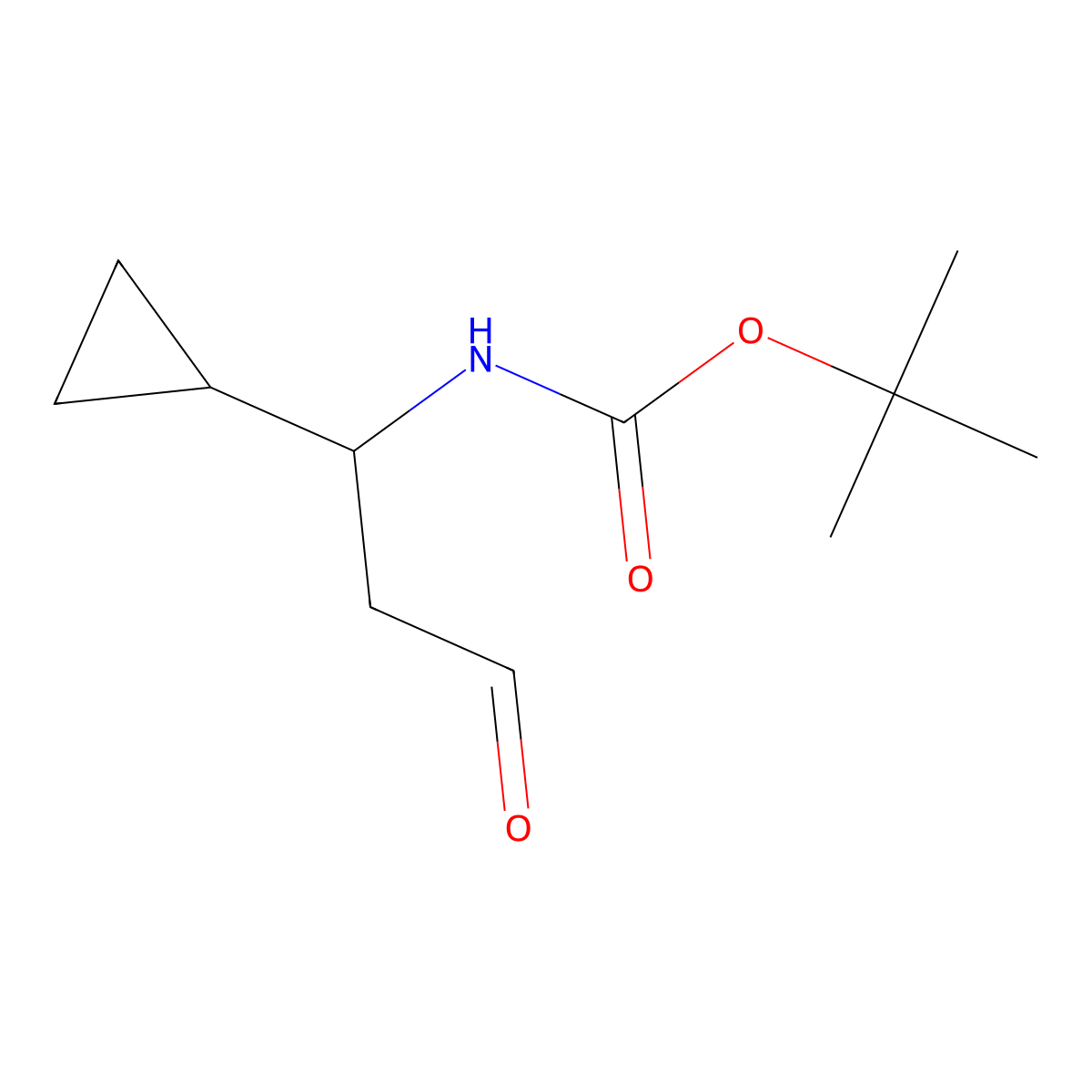 tert-butylN-(1-cyclopropyl-3-oxopropyl)carbamate molecular structure, CAS 1154759-77-9