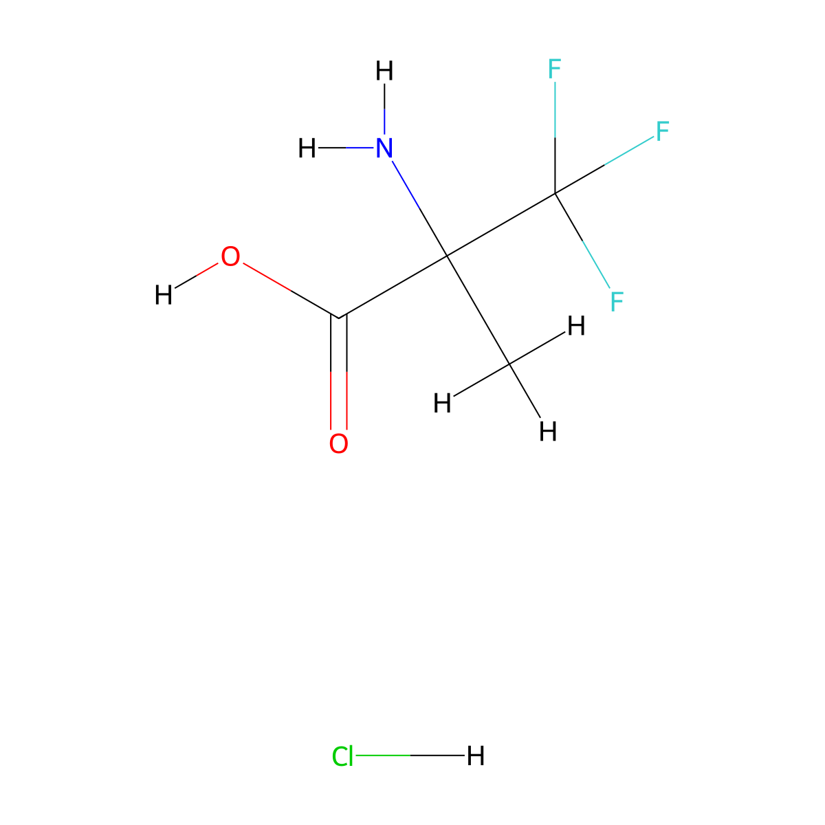 2-Amino-3,3,3-trifluoro-2-methylpropanoic acid hydrochloride molecular structure, CAS 115476-23-8