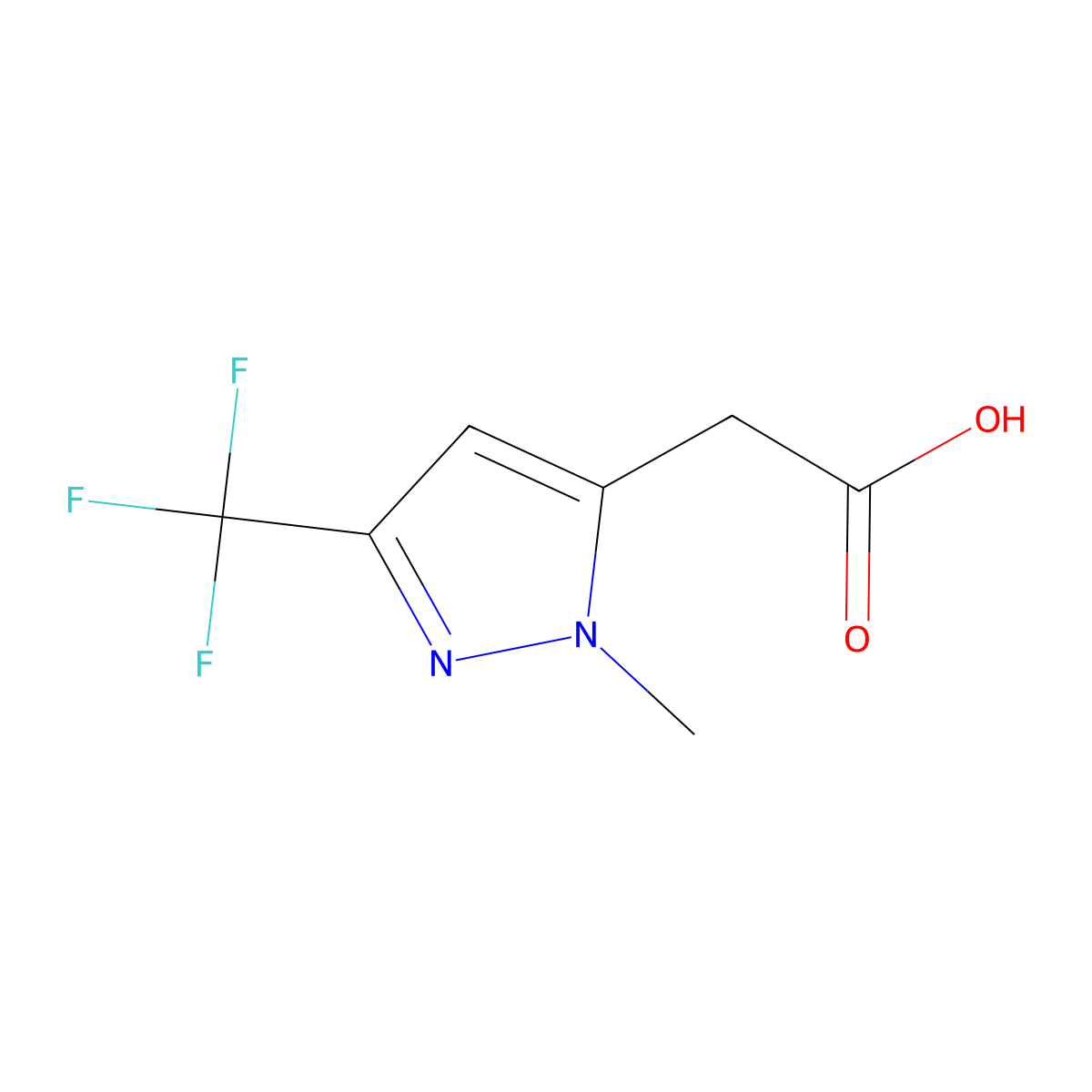 2-[1-methyl-3-(trifluoromethyl)-1H-pyrazol-5-yl]acetic acid molecular structure, CAS 1154762-97-6