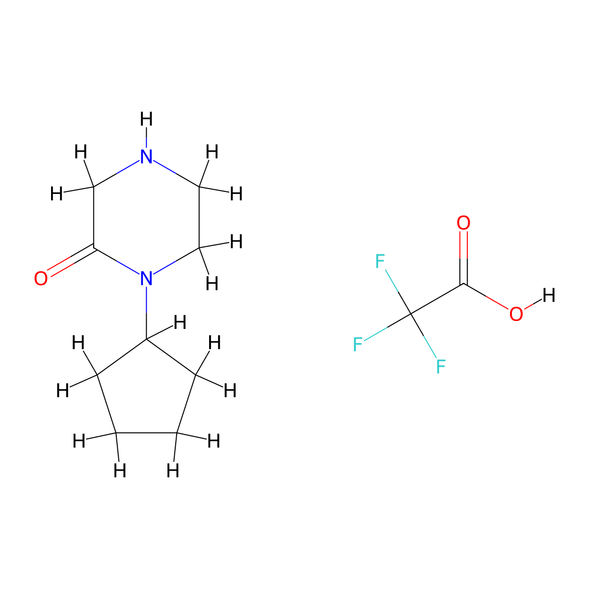 1-Cyclopentyl-2-piperazinone trifluoroacetate molecular structure, CAS 1154868-75-3