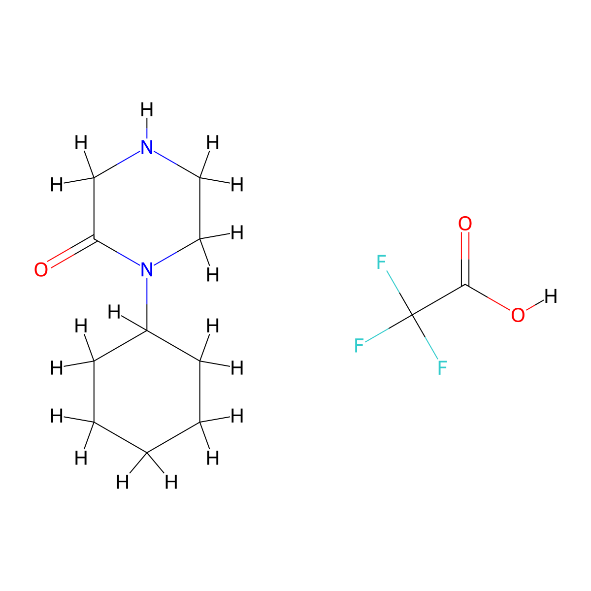 1-Cyclohexyl-2-piperazinone trifluoroacetate molecular structure, CAS 1154869-43-8