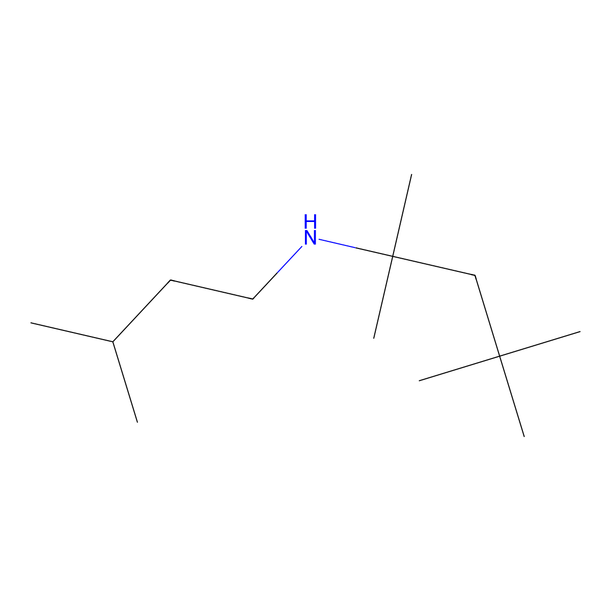 (3-Methylbutyl)(2,4,4-trimethylpentan-2-yl)amine molecular structure, CAS 1154873-84-3