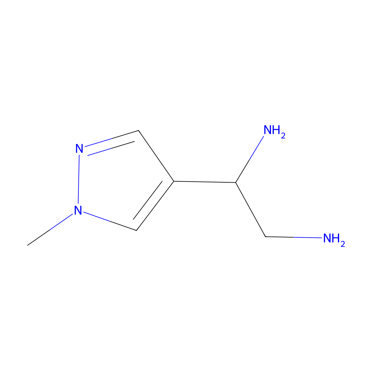 1-(1-methyl-1H-pyrazol-4-yl)ethane-1,2-diamine molecular structure, CAS 1154875-76-9