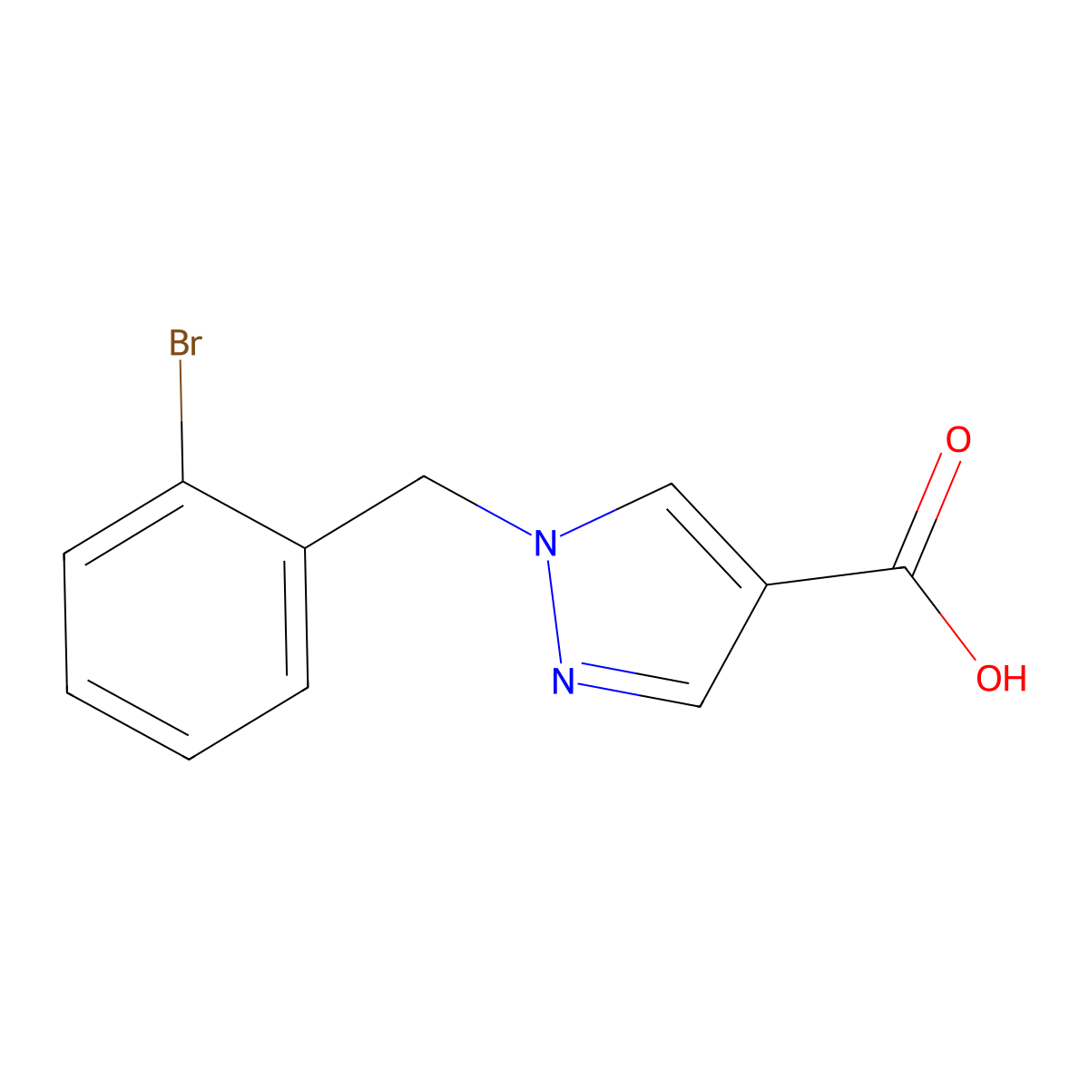 1-(2-Bromobenzyl)-1H-pyrazole-4-carboxylic acid molecular structure, CAS 1154881-71-6