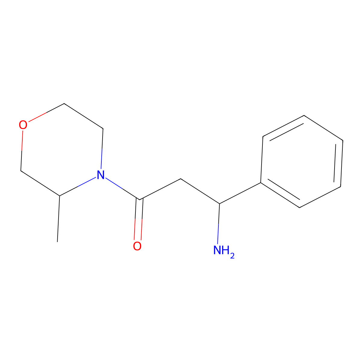 3-Amino-1-(3-methylmorpholin-4-yl)-3-phenylpropan-1-one molecular structure, CAS 1154881-75-0