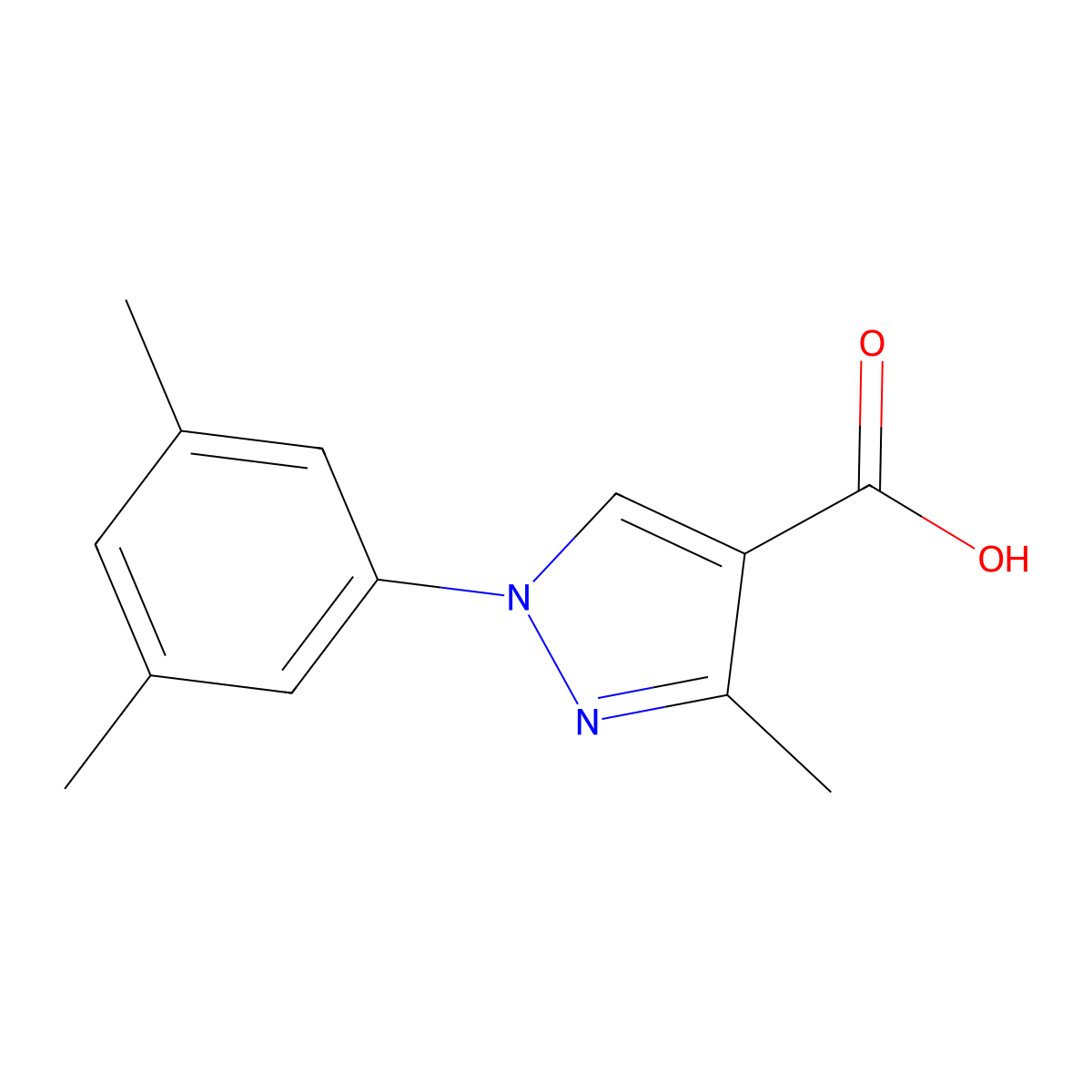 1-(3,5-Dimethylphenyl)-3-methyl-1h-pyrazole-4-carboxylic acid molecular structure, CAS 1154882-30-0