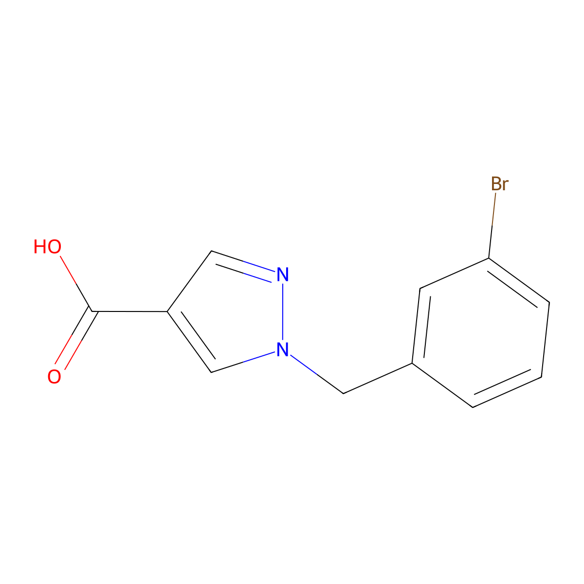 1-(3-Bromobenzyl)-1H-pyrazole-4-carboxylic acid molecular structure, CAS 1154882-54-8
