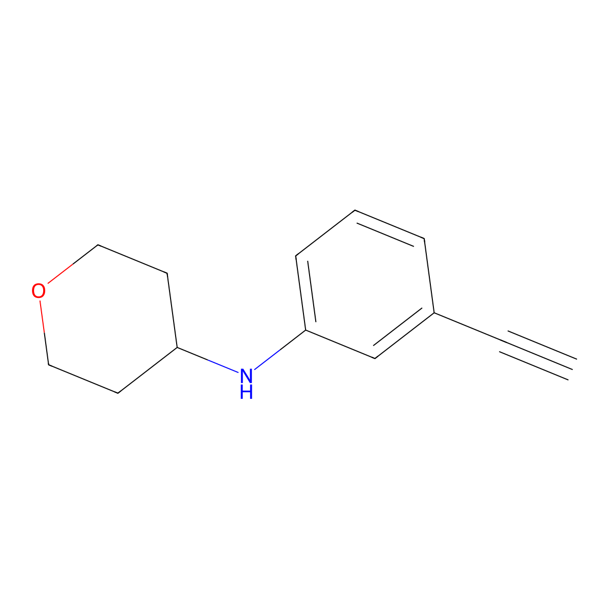 N-(3-ethynylphenyl)oxan-4-amine molecular structure, CAS 1154882-94-6