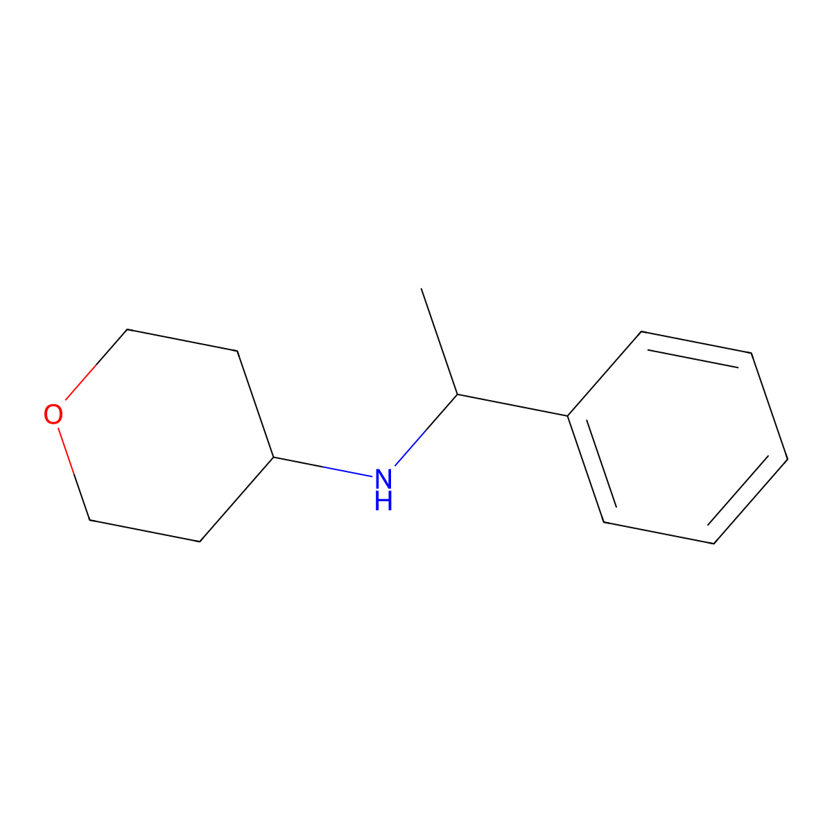 N-(1-phenylethyl)oxan-4-amine molecular structure, CAS 1154882-97-9