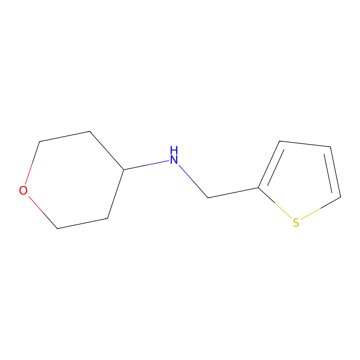 N-[(thiophen-2-yl)methyl]oxan-4-amine molecular structure, CAS 1154883-95-0